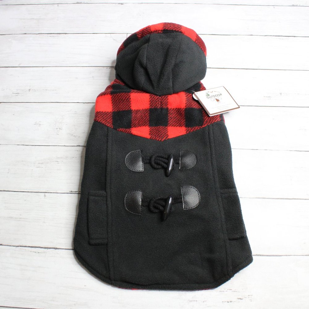 Outdoor Dog Jacket Size S Red Black Buffalo Plaid Winter Coat